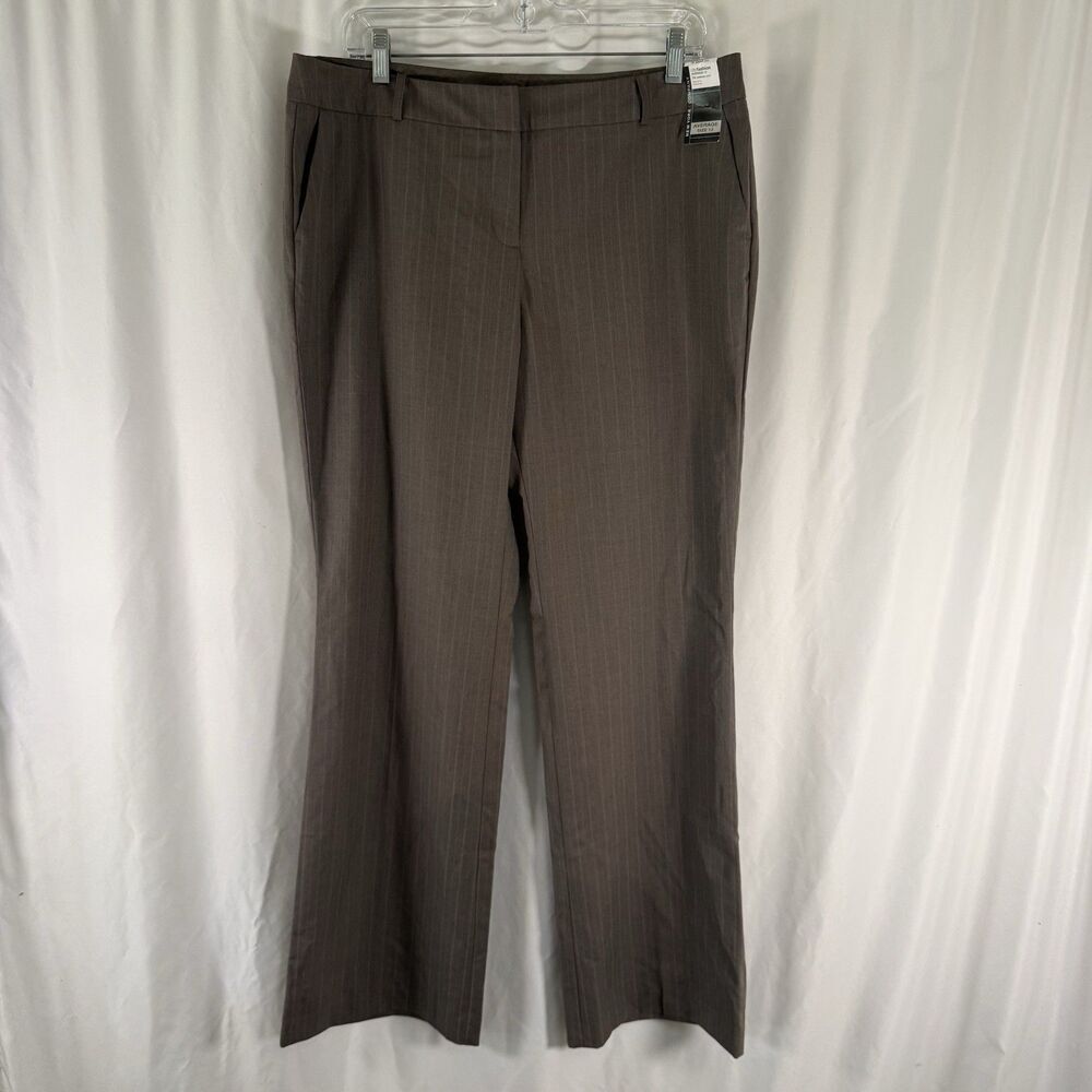 New York and Company Dress Pants Women's 12 Brown 7th Avenue Pant Slash Pockets